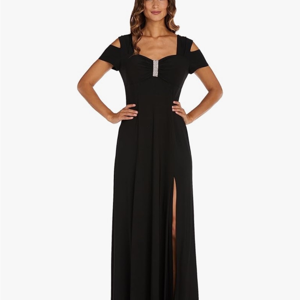 R&M Richards Womens Embellished Sweetheart Neck Evening Dress size 16